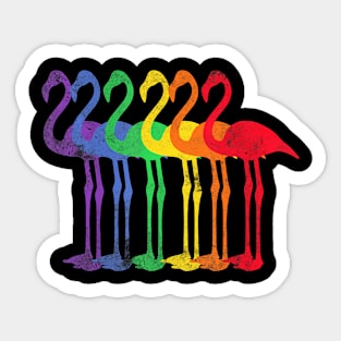 Flamingos In  Flag Colors LGBT Gay Pride Flamingo Sticker